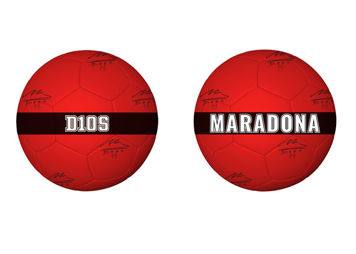 (Mis 1) Pallone MARADONA D10S(Nero/Rosso)…x